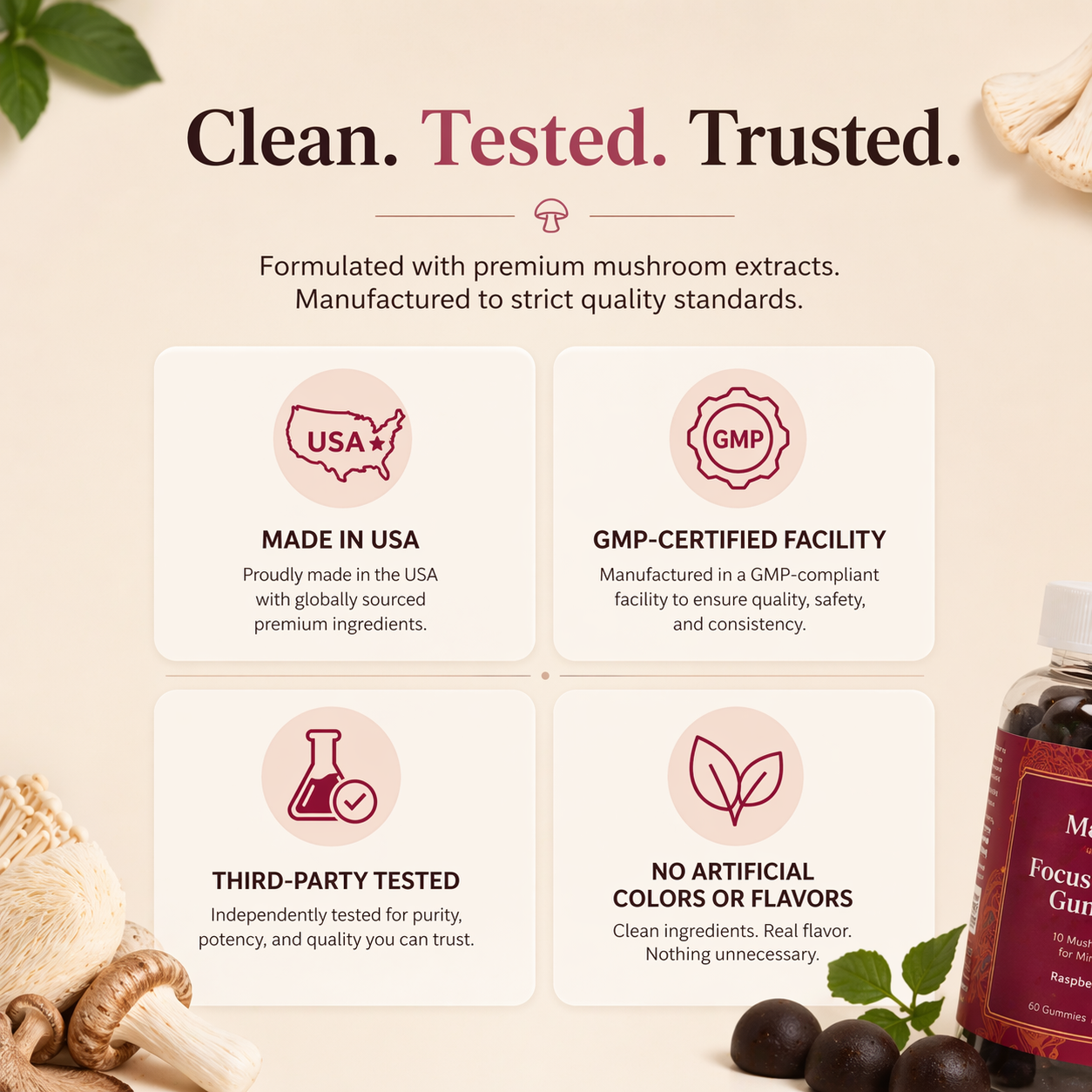 Mushhy™ Mushroom Gummies – Focus, Energy & Calm Mushhy