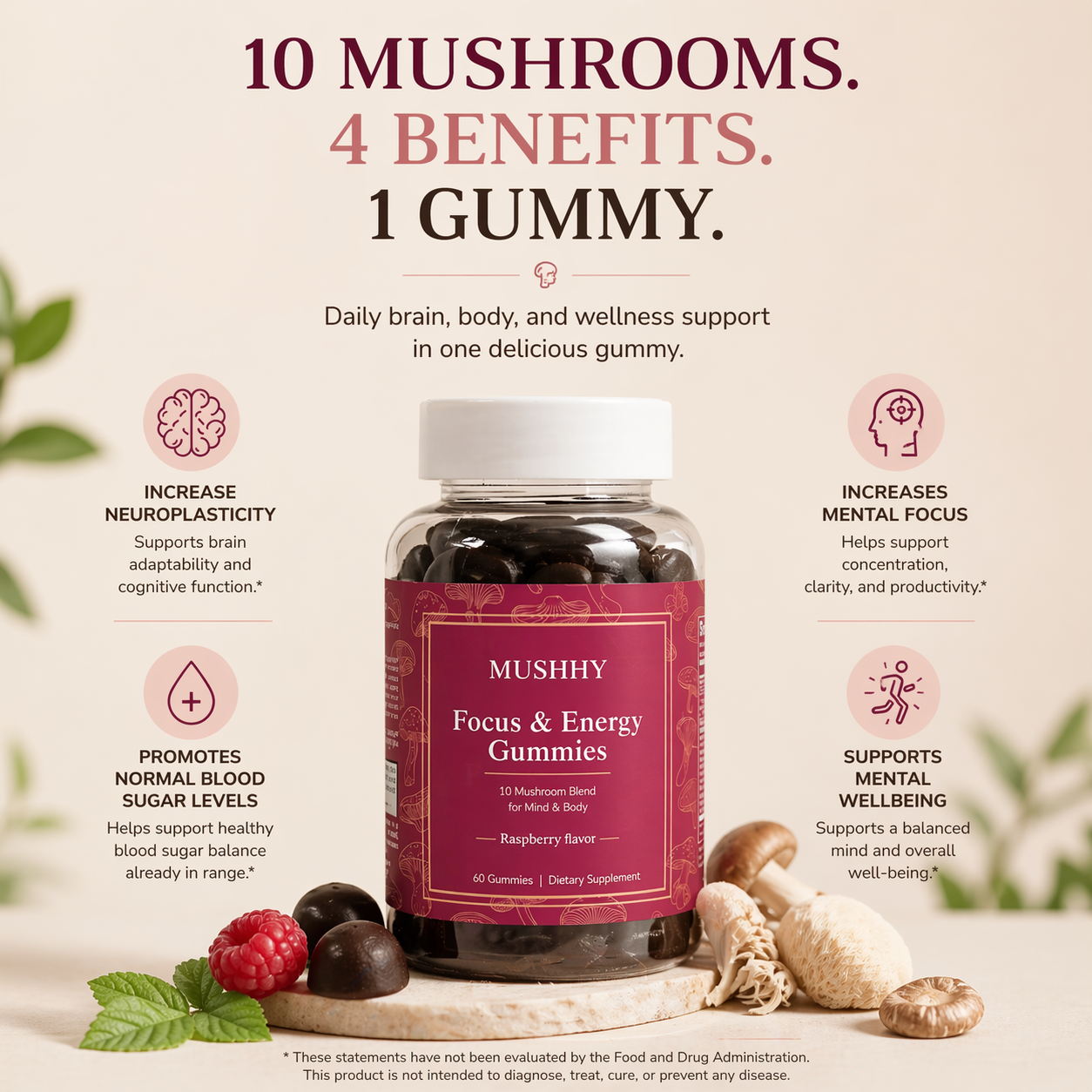 Mushhy™ Mushroom Gummies – Focus, Energy & Calm Mushhy